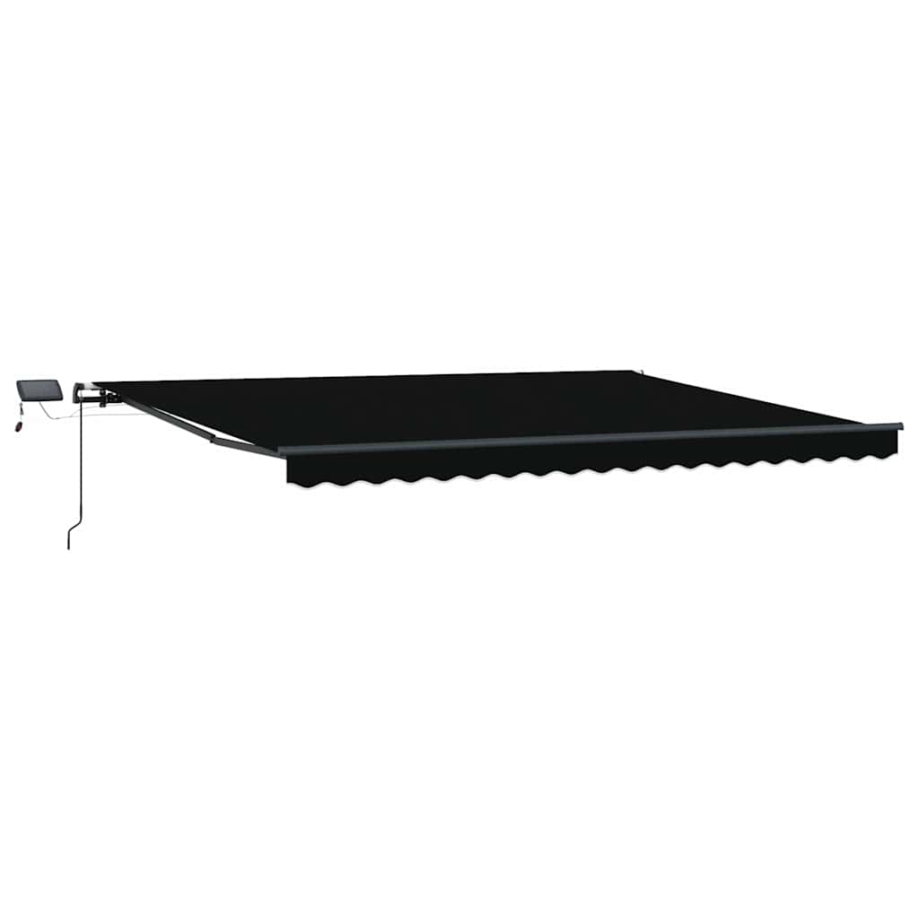 Markise Manuell Einziehbar mit LED 300x250 cm Blau und Weiß