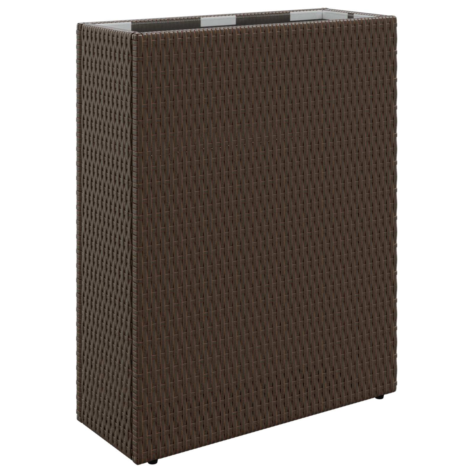 Hoher Pflanzkübel Schwarz 55 x 22 x 70 cm Poly-Rattan