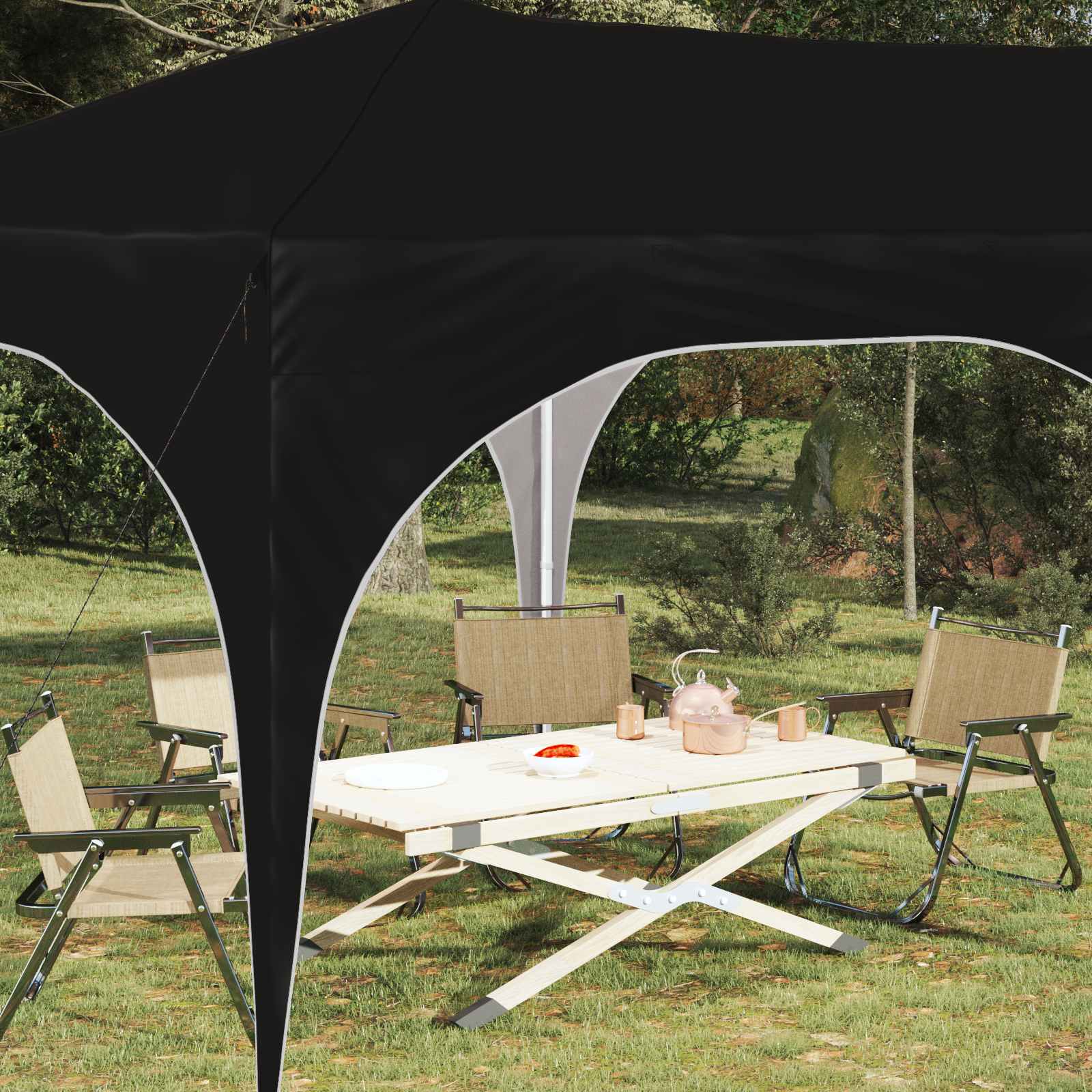 Pop-up Partyzelt 575 x 288 x 245 cm Creme Oxford-Stoff