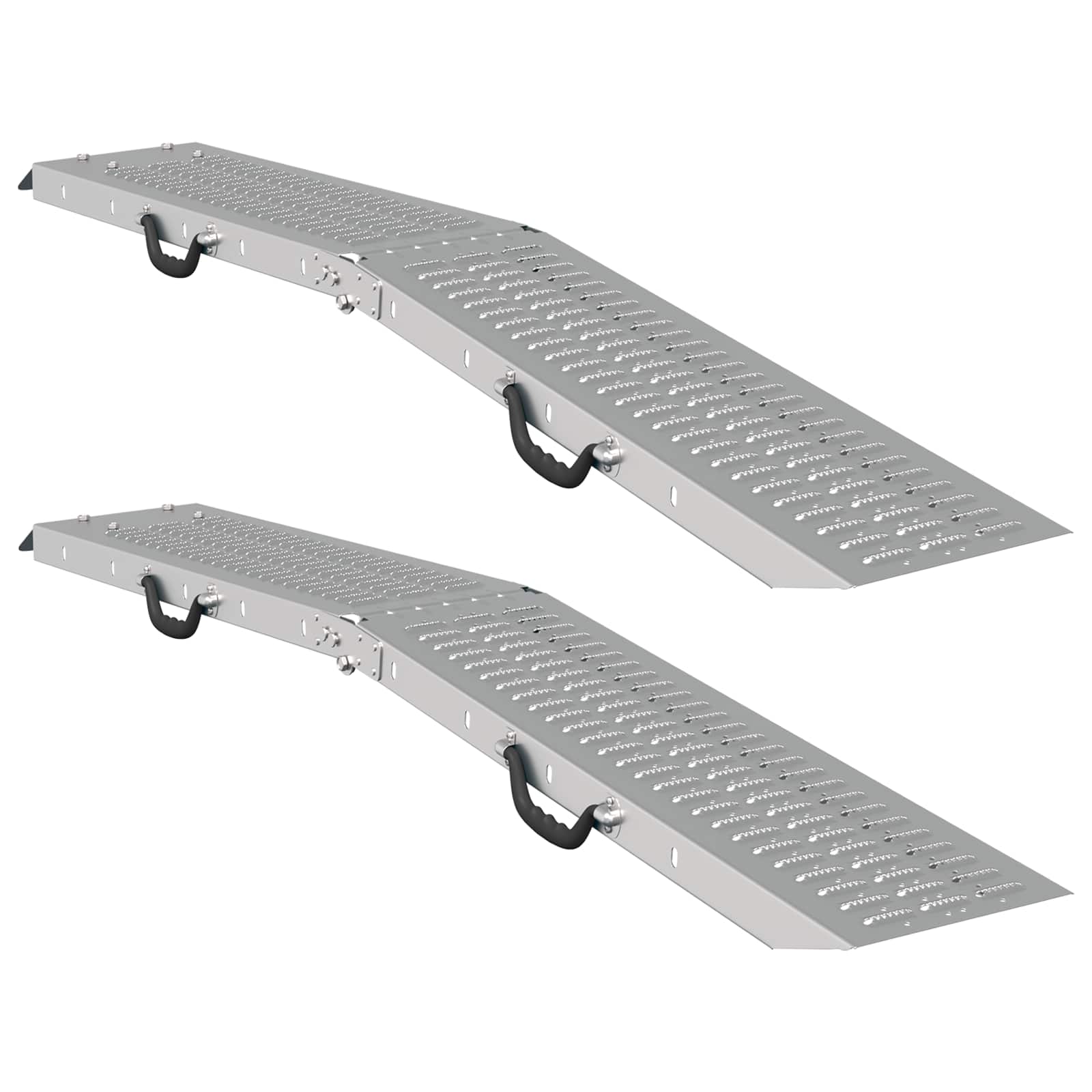 Faltbare Rampe 200kg pro Rampe 2 pcs Silber 166 x 23 x 4,5 cm