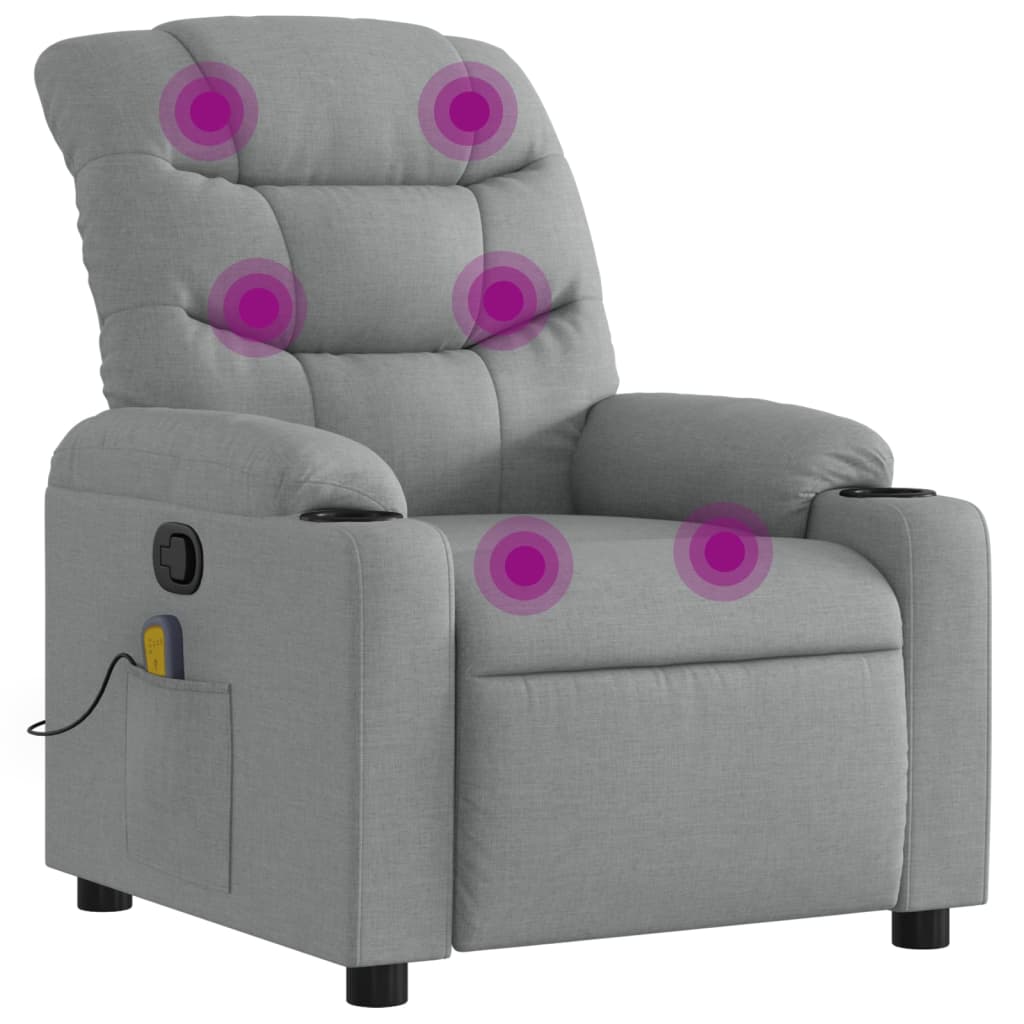 Massage-Relaxsessel, hellgrauer Stoff