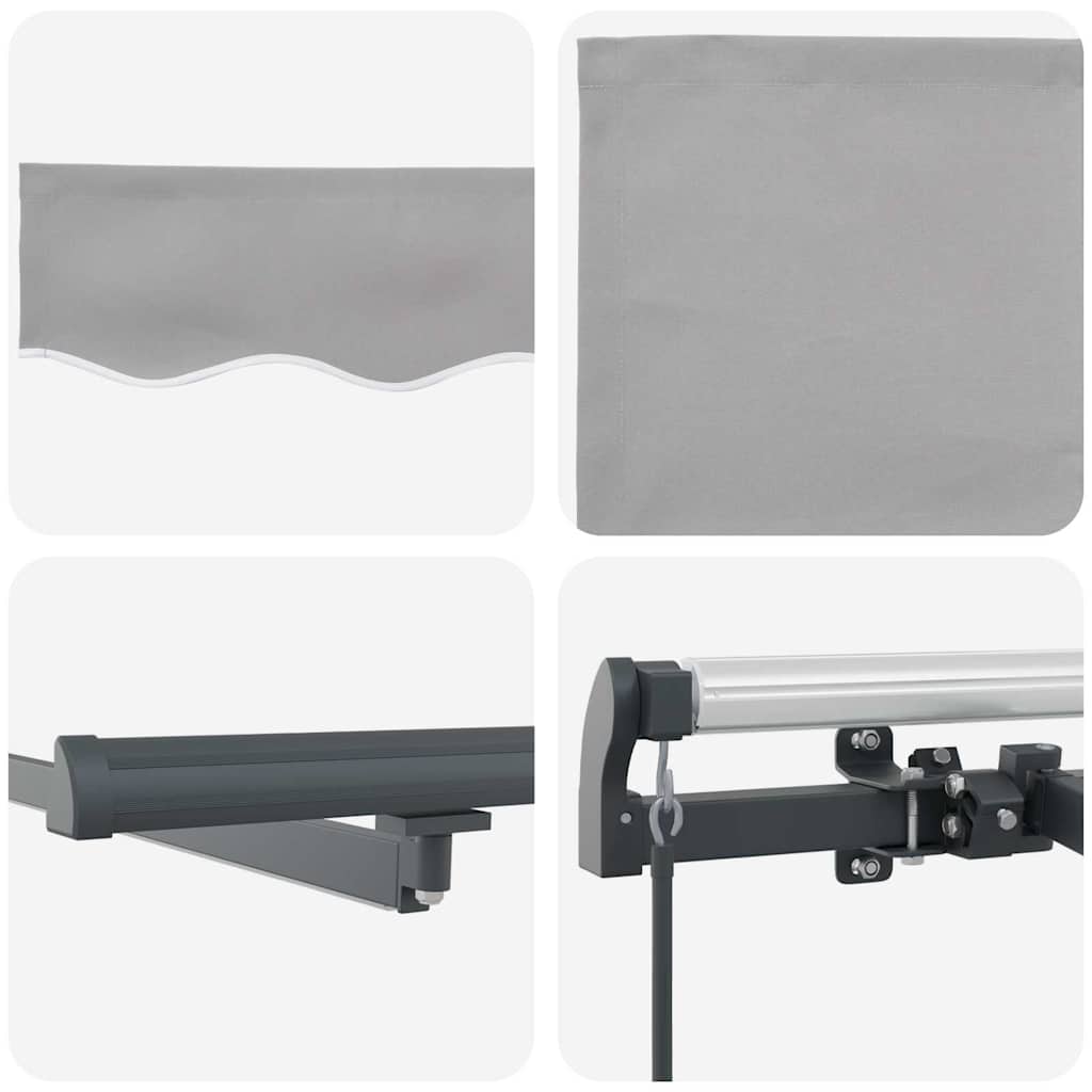 Markise Manuell Einziehbar mit LED 300x250 cm Blau und Weiß