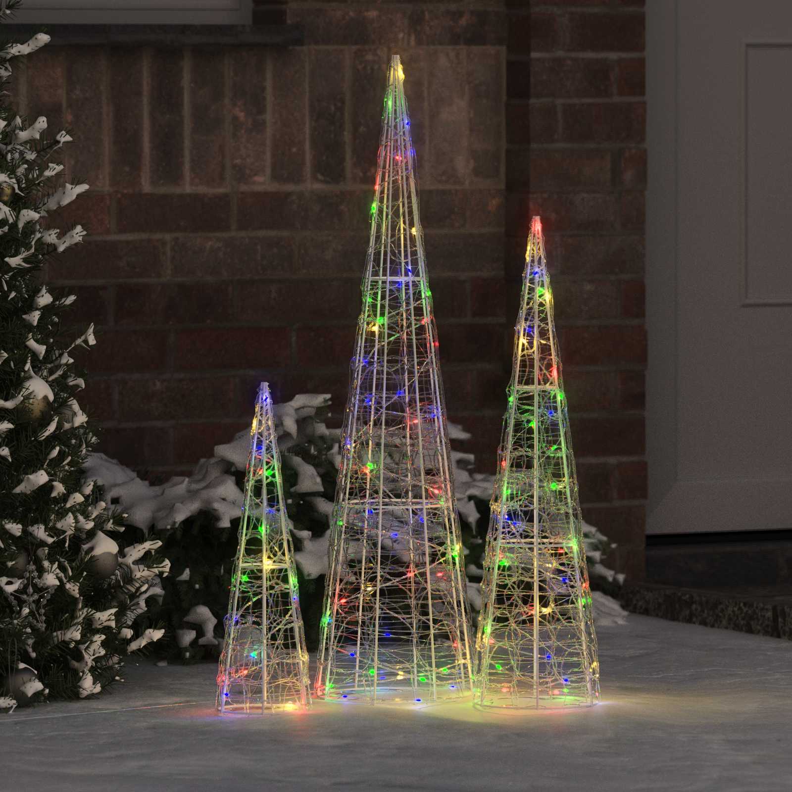 Weihnachtsbaum mit 90 LEDs 3 pcs Warmweiß 20 x 20 x 80 cm Acryl