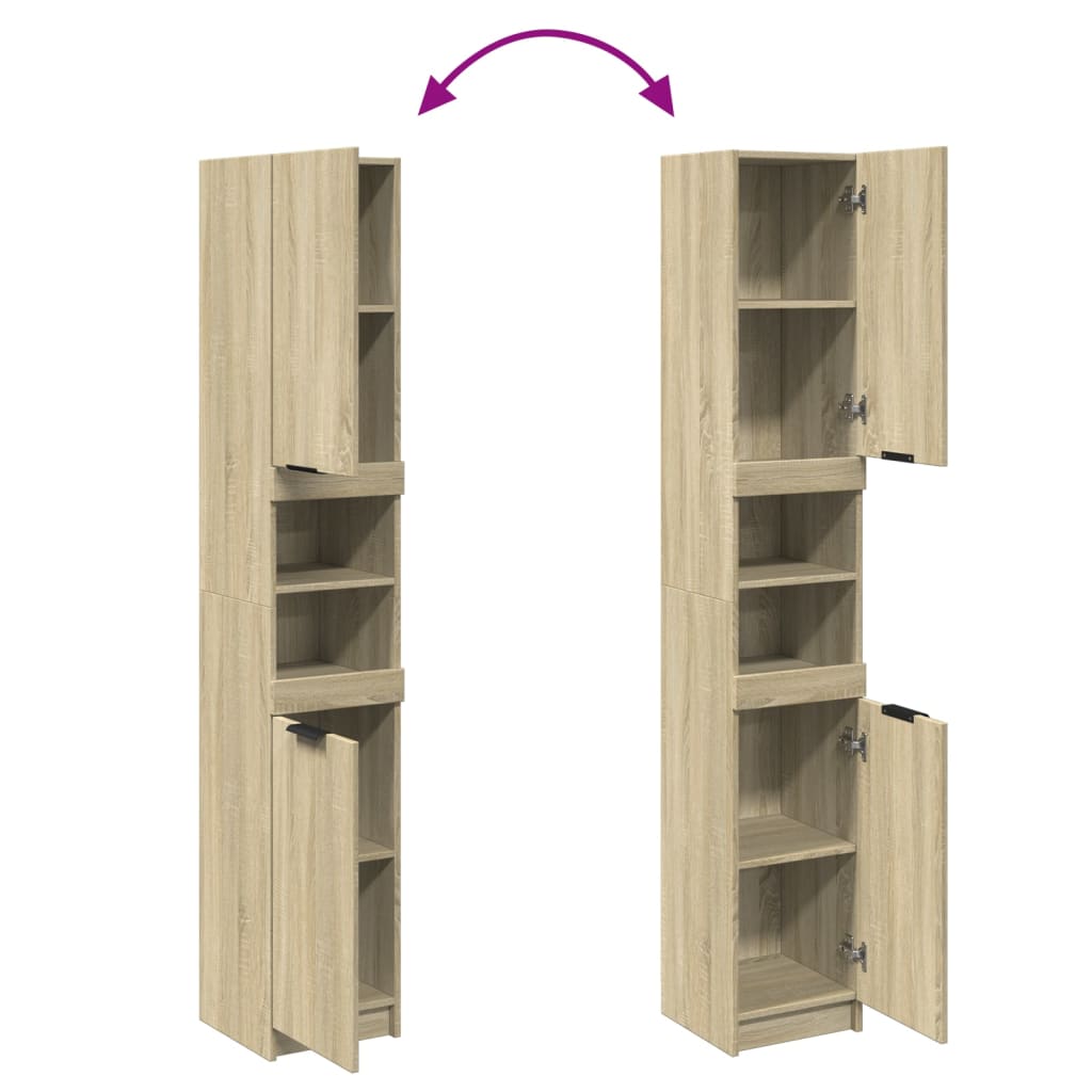 Badschrank Weiß 32x34x188,5 cm Holzwerkstoff