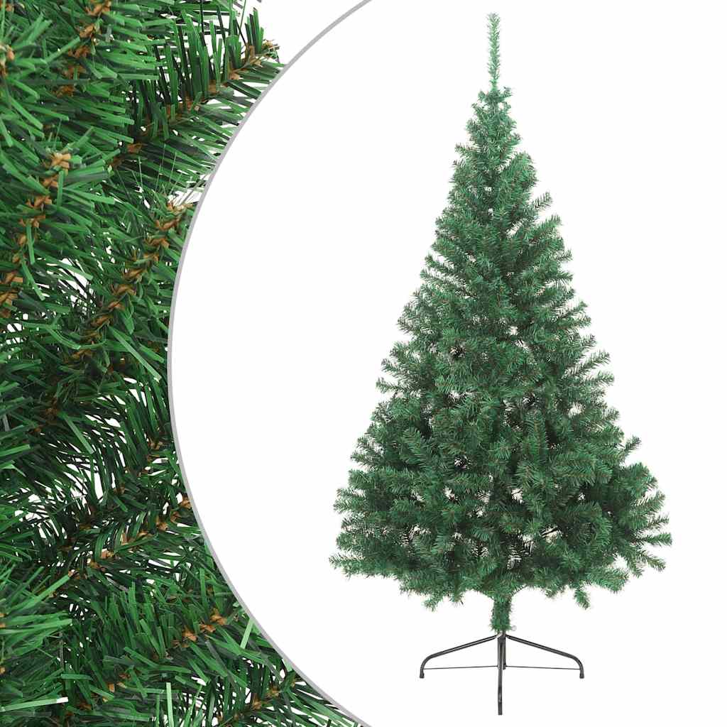 Künstlicher Halb-Weihnachtsbaum mit Ständer Grün 150 cm PVC