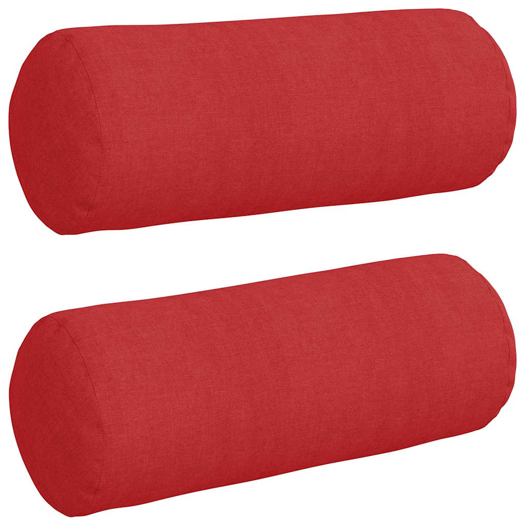 Bolsterkissen 2 Stück Hellgrau Ø 15 x 40 cm Stoff