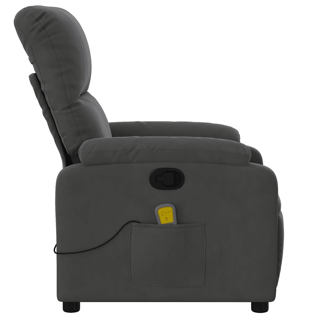 Massagesessel mit Liegefunktion, braun, Mikrofaserstoff
