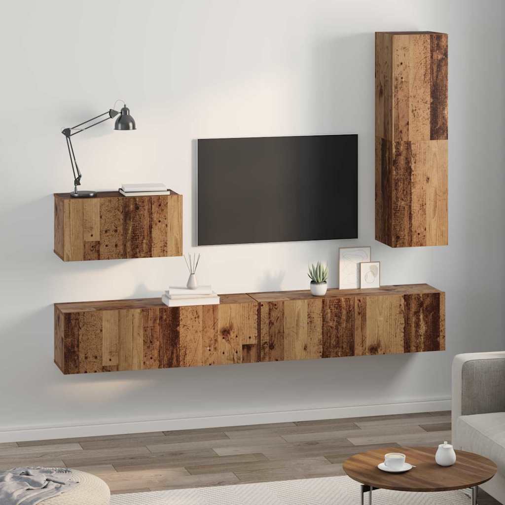 4-tlg. TV-Schrank-Set Sonoma-Eiche Holzwerkstoff