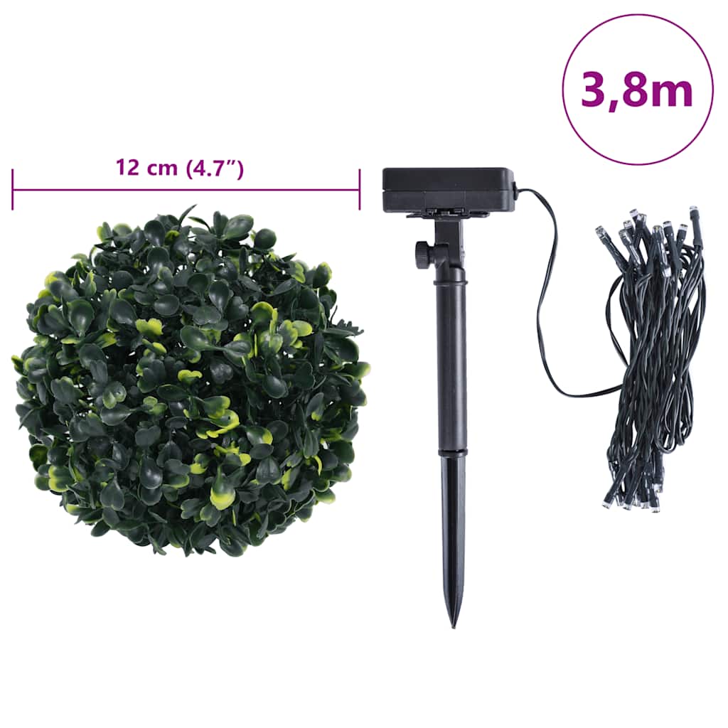 Künstliche Buchsbaumkugeln mit LED-Leuchten 2 Stk. Grün 52 cm
