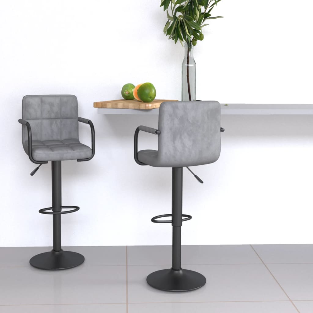 Barhocker 2 Stk. Blau Samt
