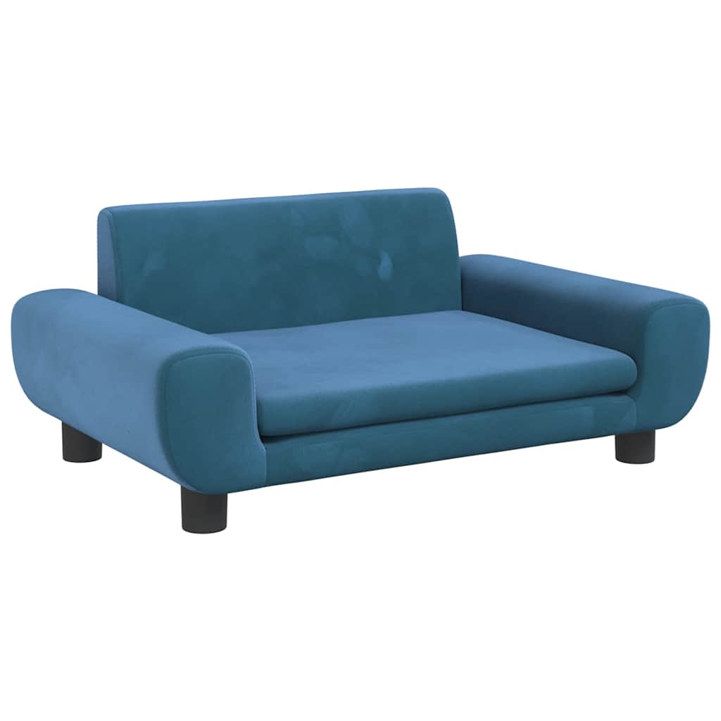 Kindersofa Blau 100x54x33 cm Samt
