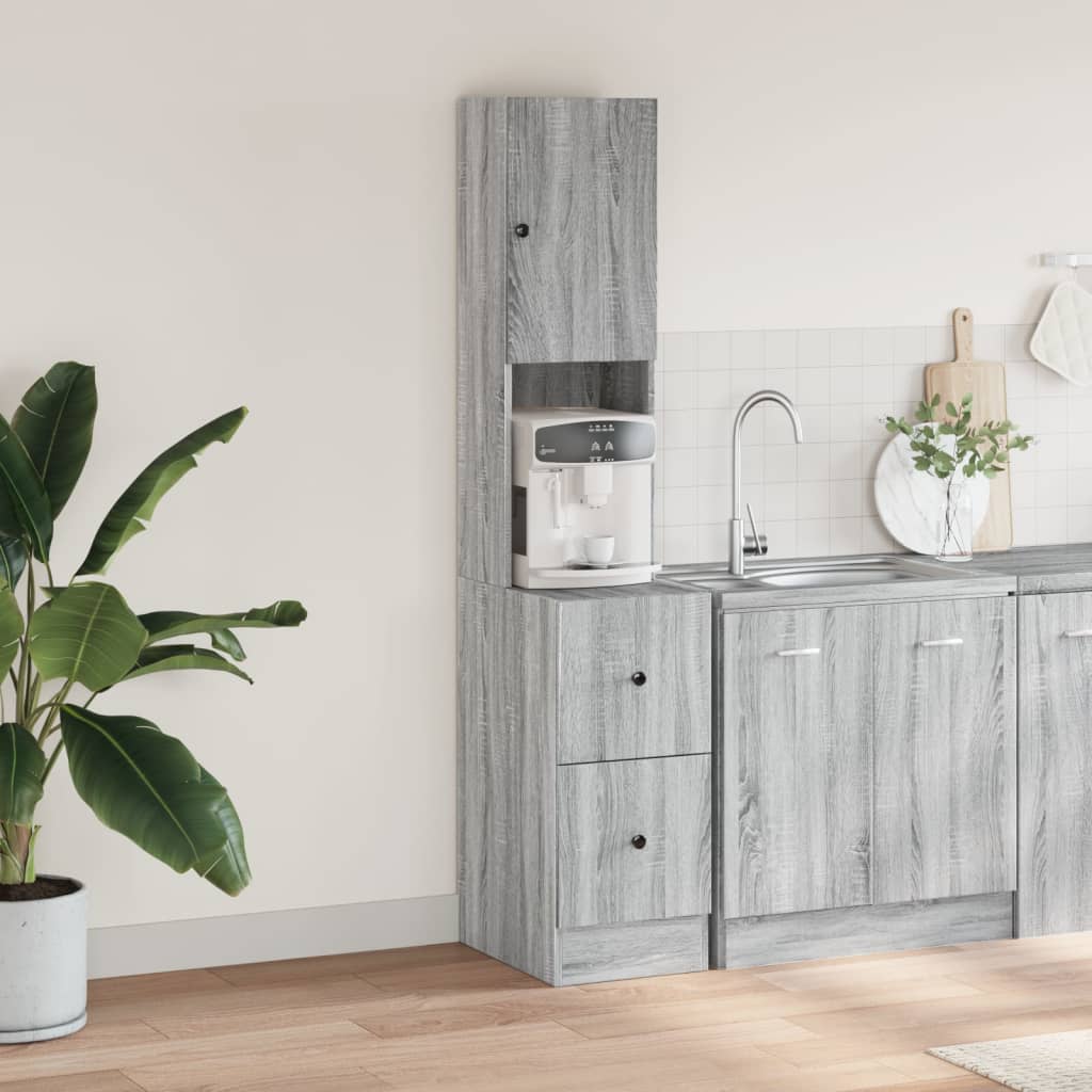 Küchenschrank Weiß 60x50x180 cm Holzwerkstoff