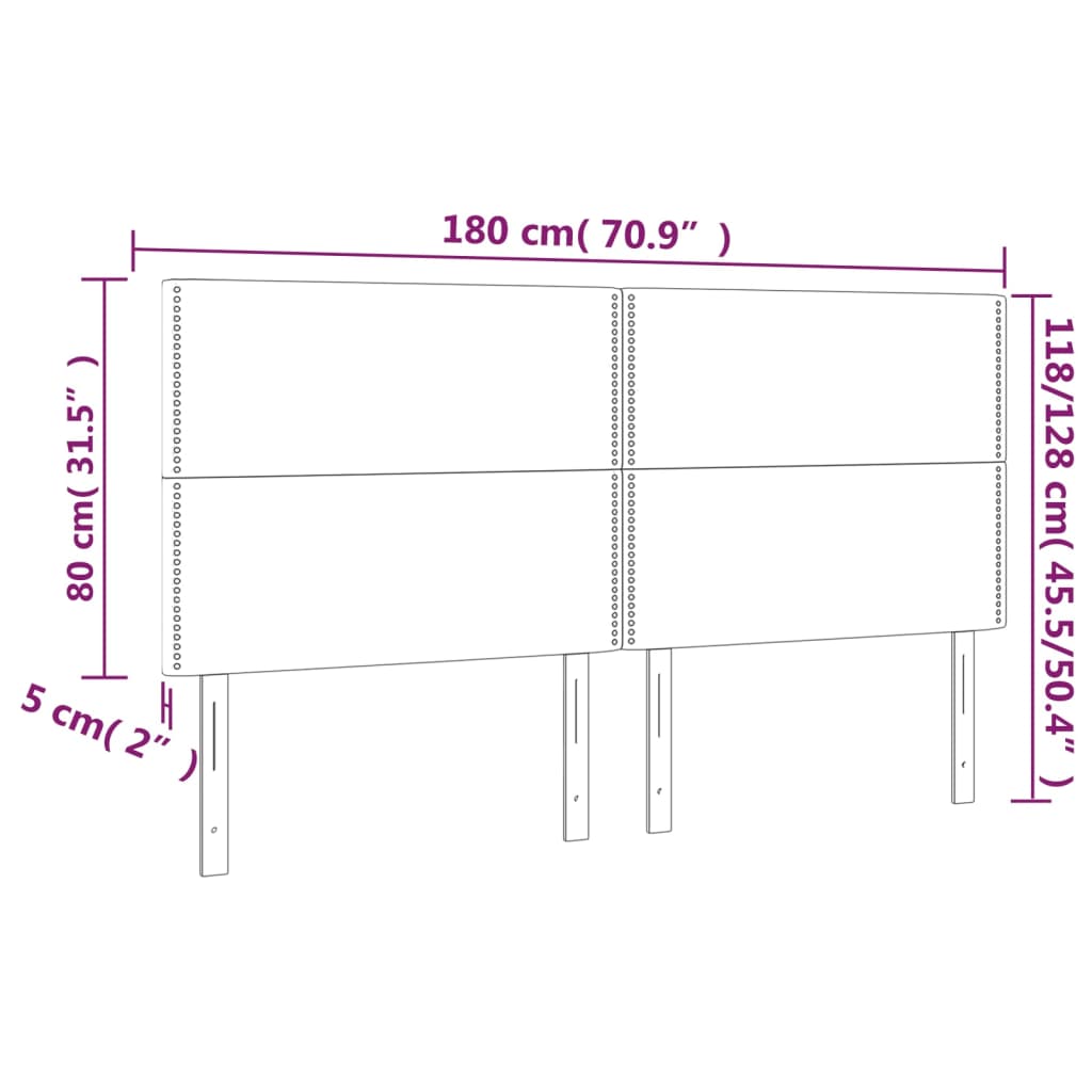 Kopfteil Dunkelgrau 80 x 5 x 118/128 cm Stoff