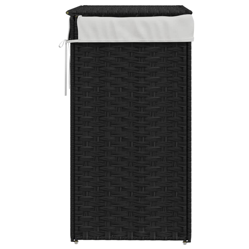 Wäschekorb mit Deckel 46x33x60 cm Poly Rattan