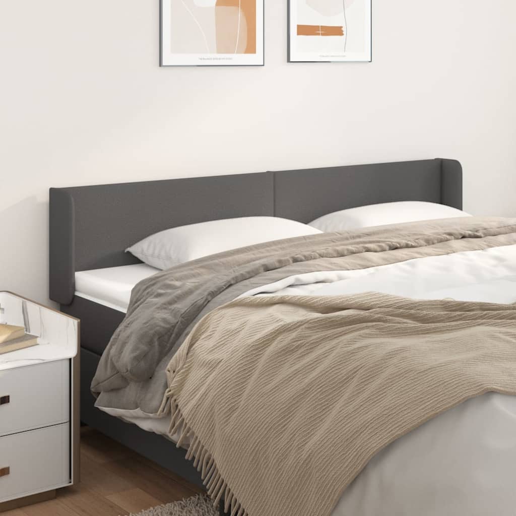 Kopfteil mit Ohren Creme 83x16x78/88 cm Kunstleder