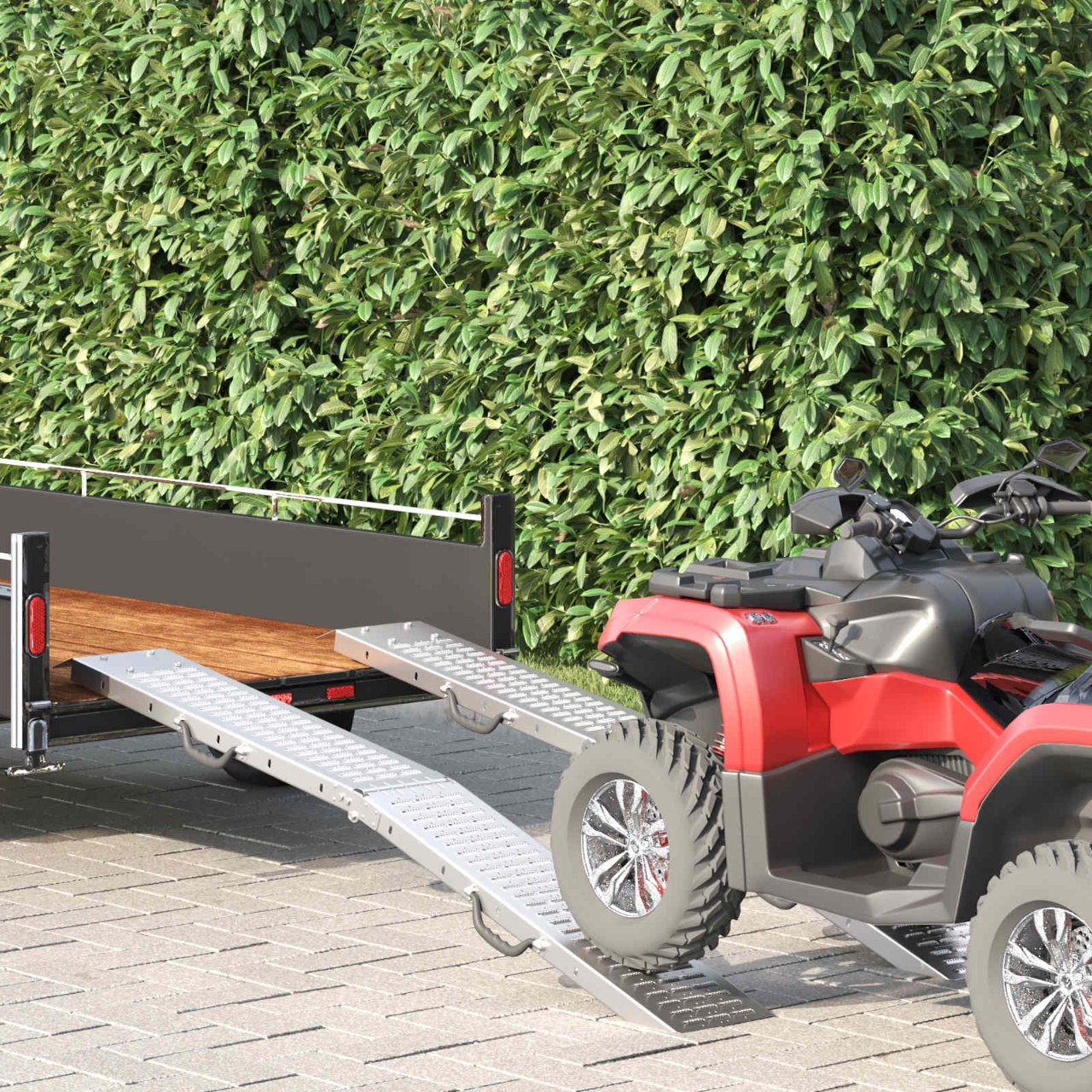 Faltbare Rampe 200kg pro Rampe 2 pcs Silber 166 x 23 x 4,5 cm