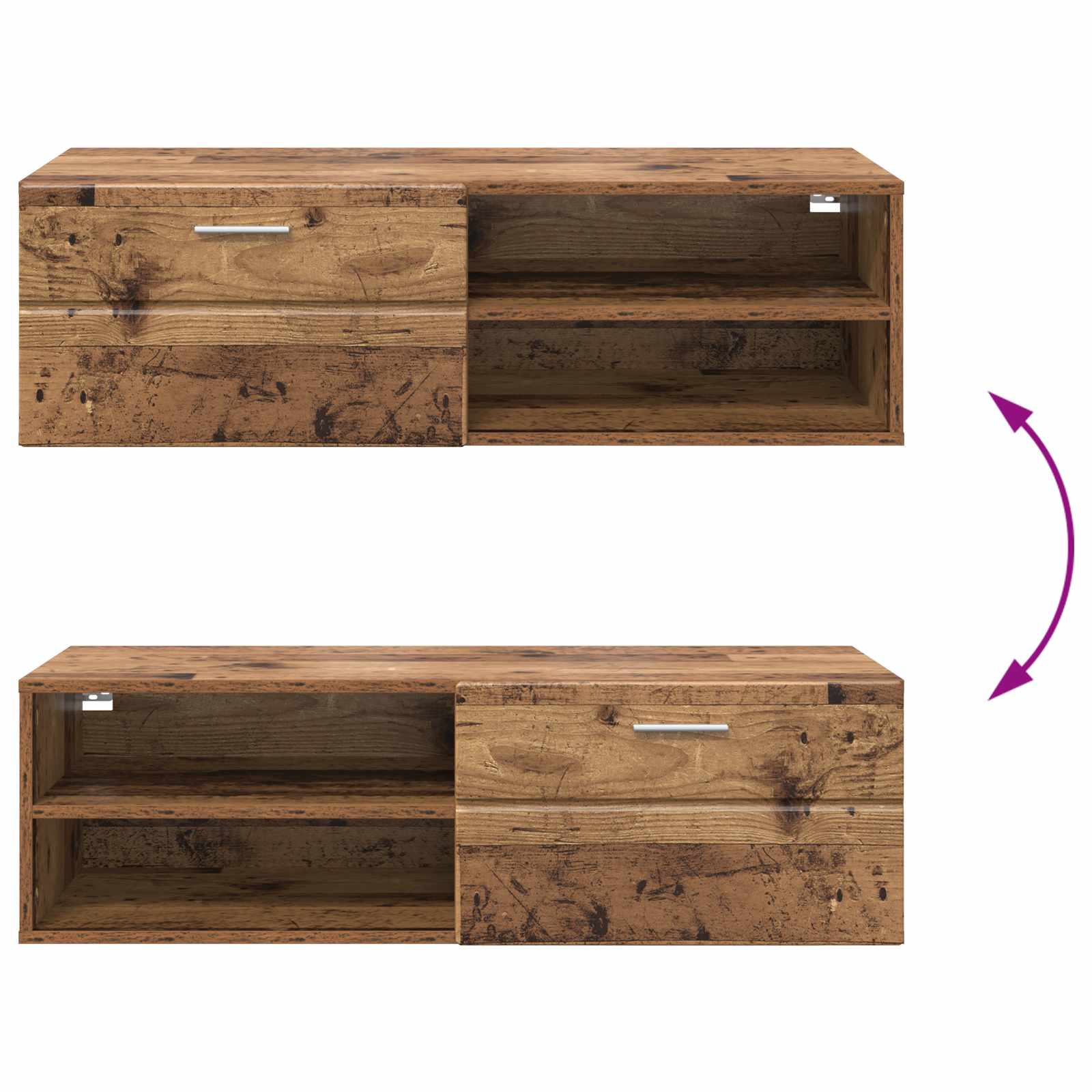 Highboard mit Regal FLORIN Weiß 60 x 35 x 182 cm Holzwerkstoff