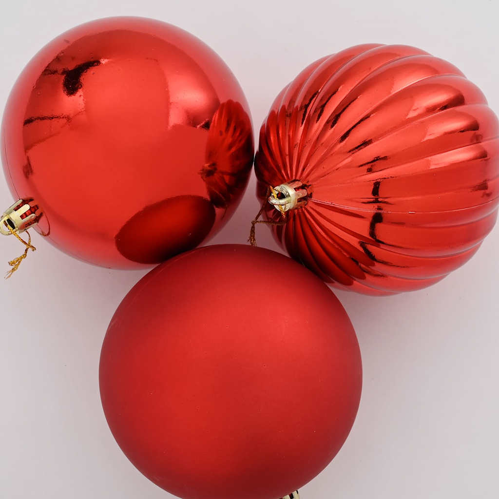 Weihnachtsbaumkugel Set XL 9 pcs Rot Kunststoff