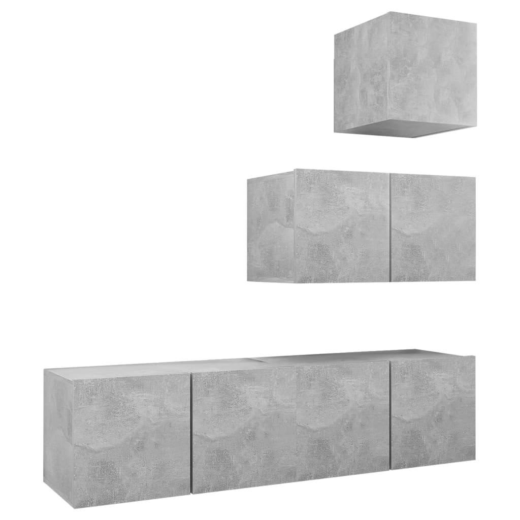 4-tlg. TV-Schrank-Set Weiß Holzwerkstoff