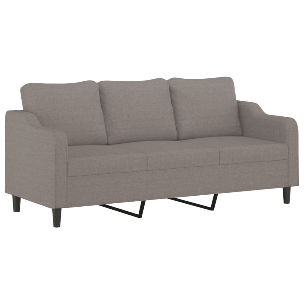 2-Sitzer-Sofa mit Zierkissen Braun 120 cm Stoff