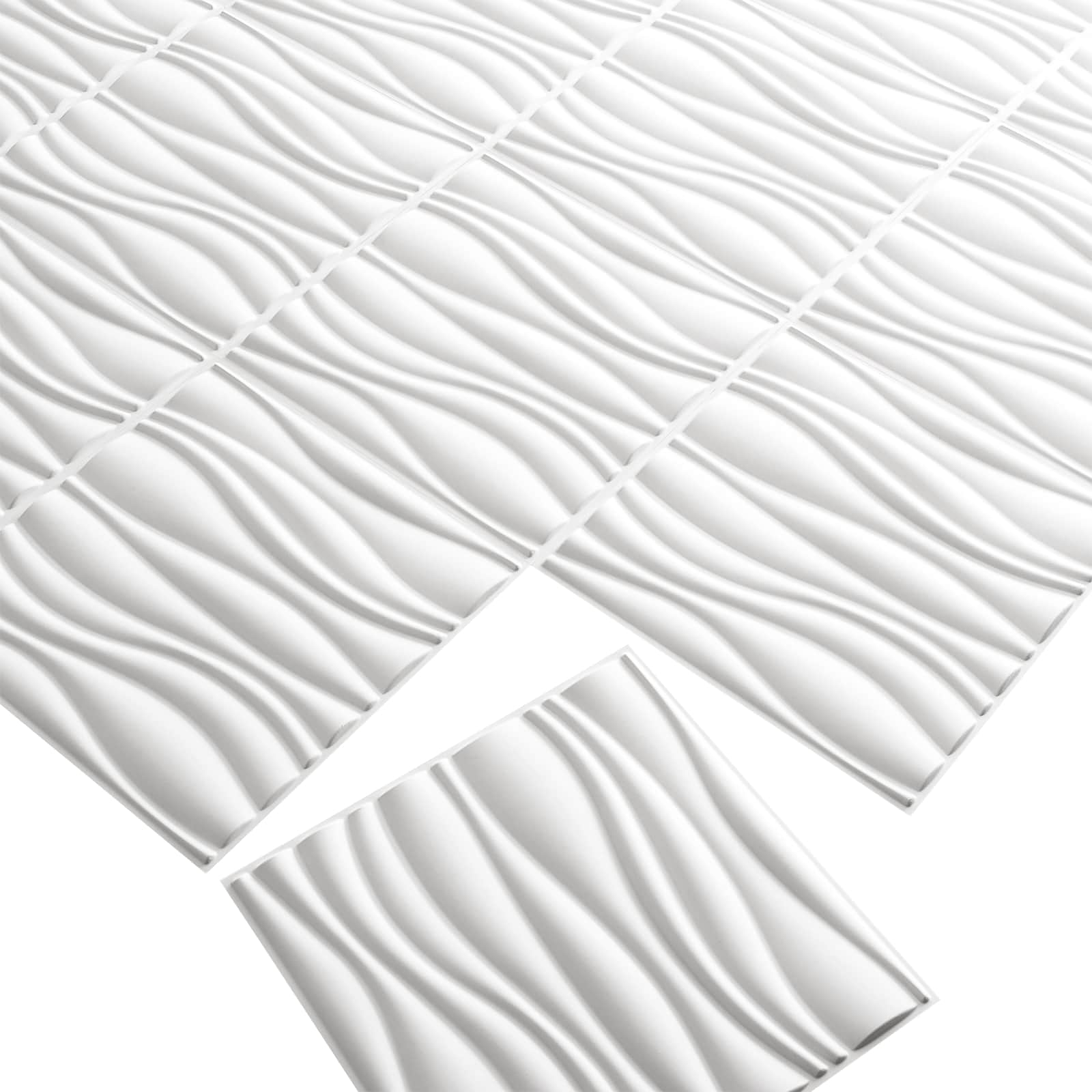 Wandpaneele 12 pcs 50 x 50 cm Weiß