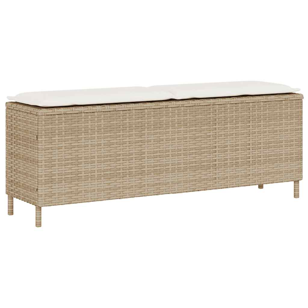 Gartenbank mit Kissen Schwarz 110x30x40,5 cm Poly Rattan