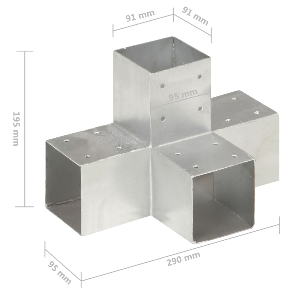 Pfostenverbinder L-Form Verzinktes Metall 71 x 71 mm