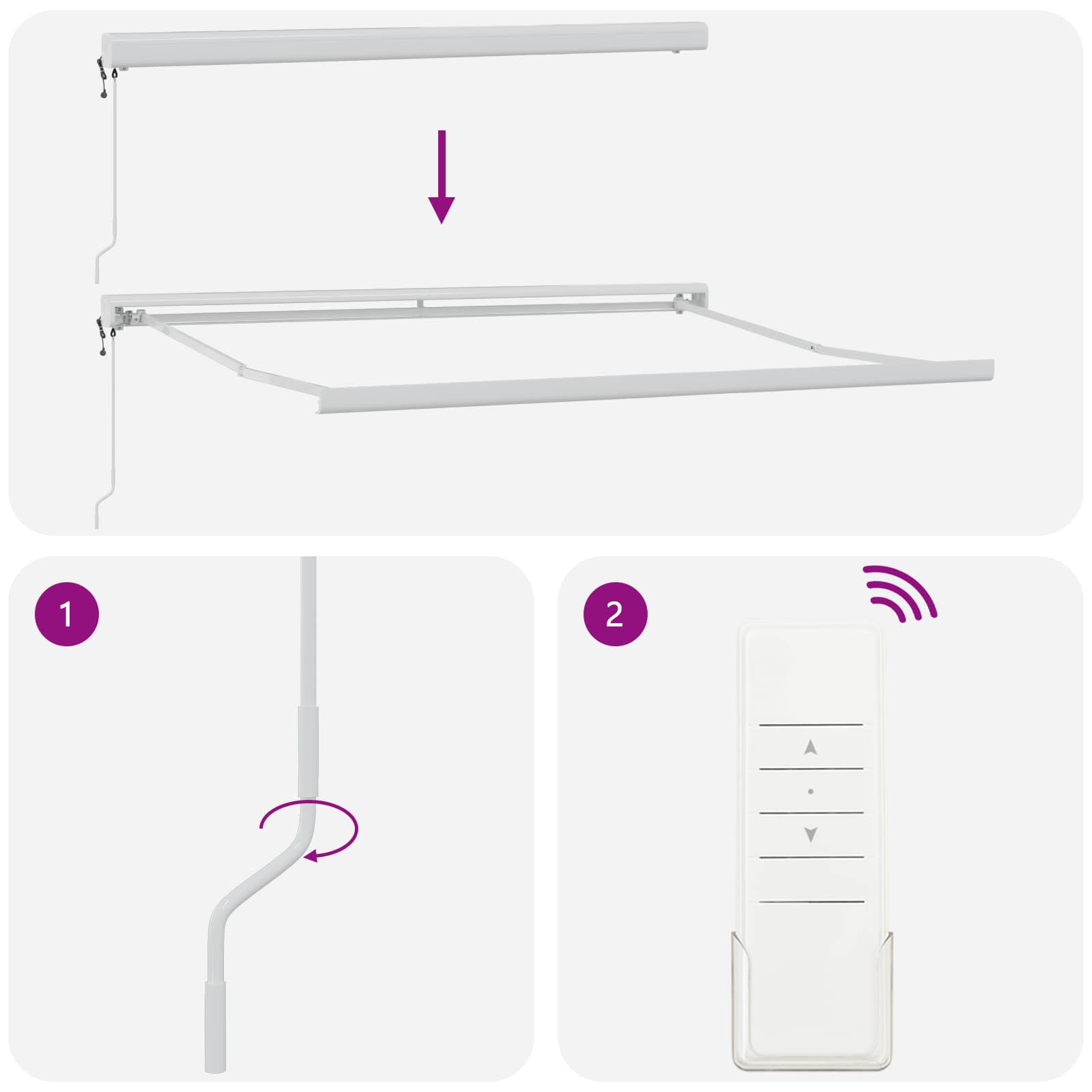 Markise Einziehbar Blau und Weiß 4x3 m Stoff und Aluminium
