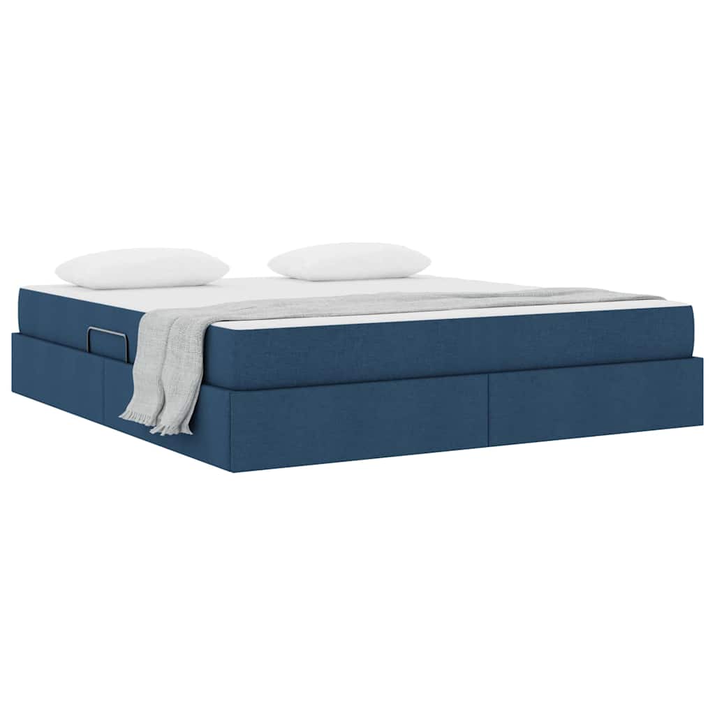 Aufbewahrungsbett mit Matratze Hellgrau 90 x 190 cm Polyester
