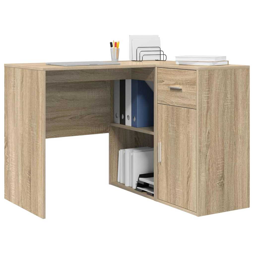 Eck-Schreibtisch Schwarz Eichen-Optik 102 x 88 x 75 cm