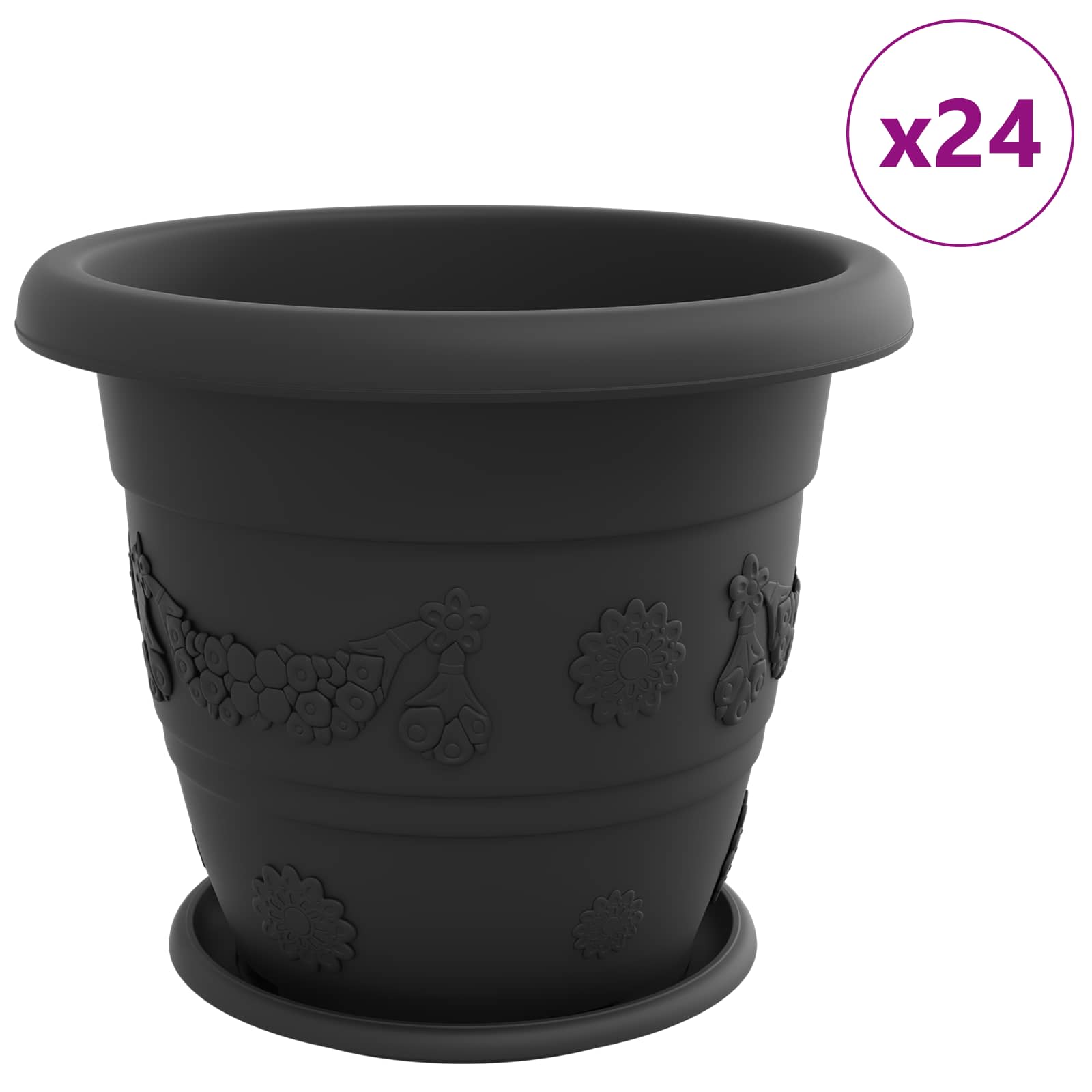 Blumentöpfe 6 pcs Ziegelrot Ø 22 x 18 cm Kunststoff