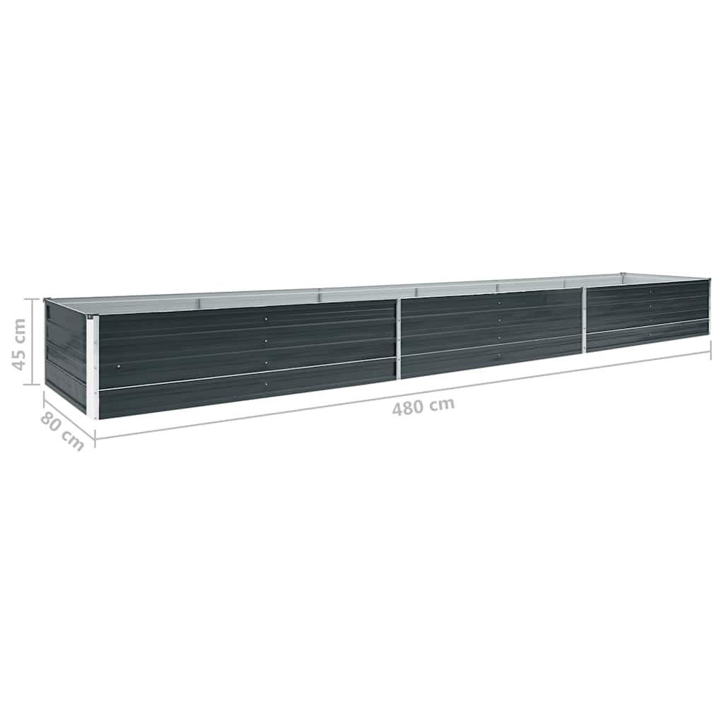 Hochbeet Anthrazit 160 x 80 x 77 cm Verzinkter Stahl