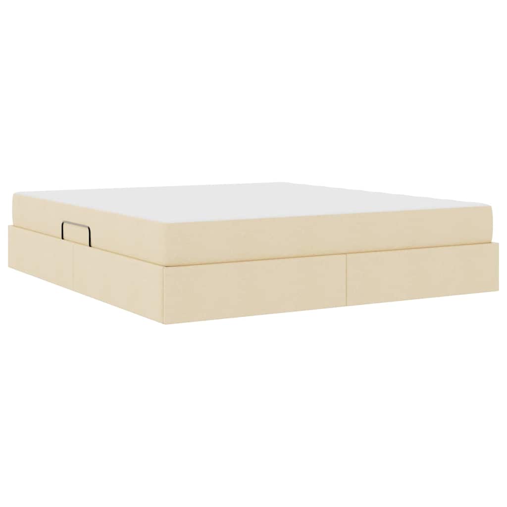 Aufbewahrungsbett mit Matratze Hellgrau 90 x 190 cm Polyester
