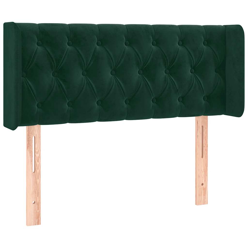 Kopfteil mit Ohren Dunkelblau 93x16x78/88 cm Samt