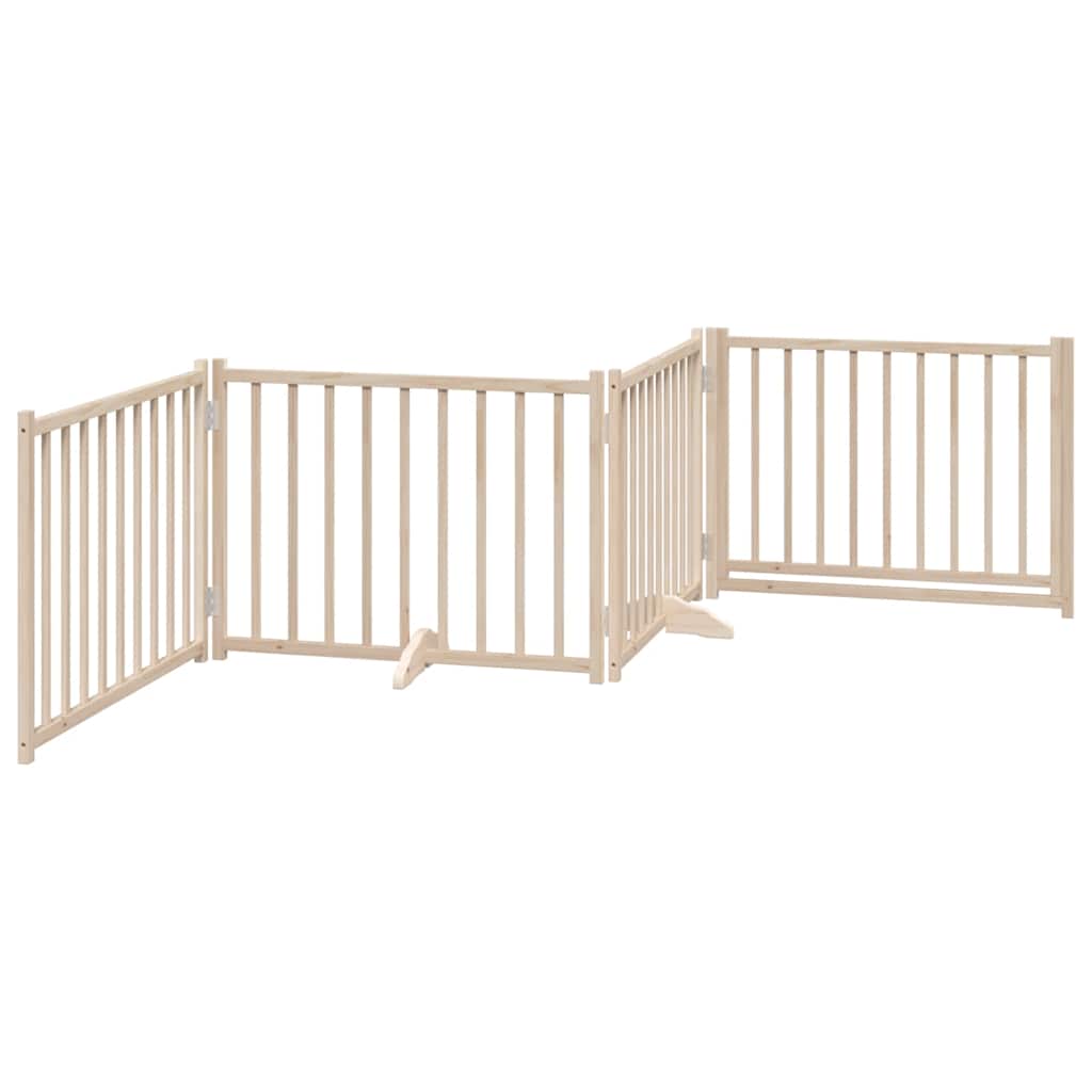 3-tlg. Hundetor Faltbar 150 cm Massivholz Tanne