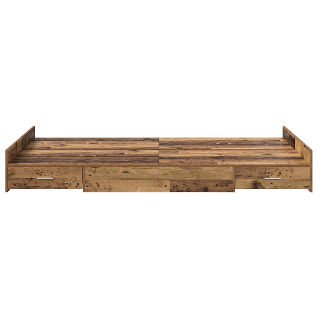Aufbewahrungsbettgestell Weiß 200 x 200 cm Holzwerkstoff