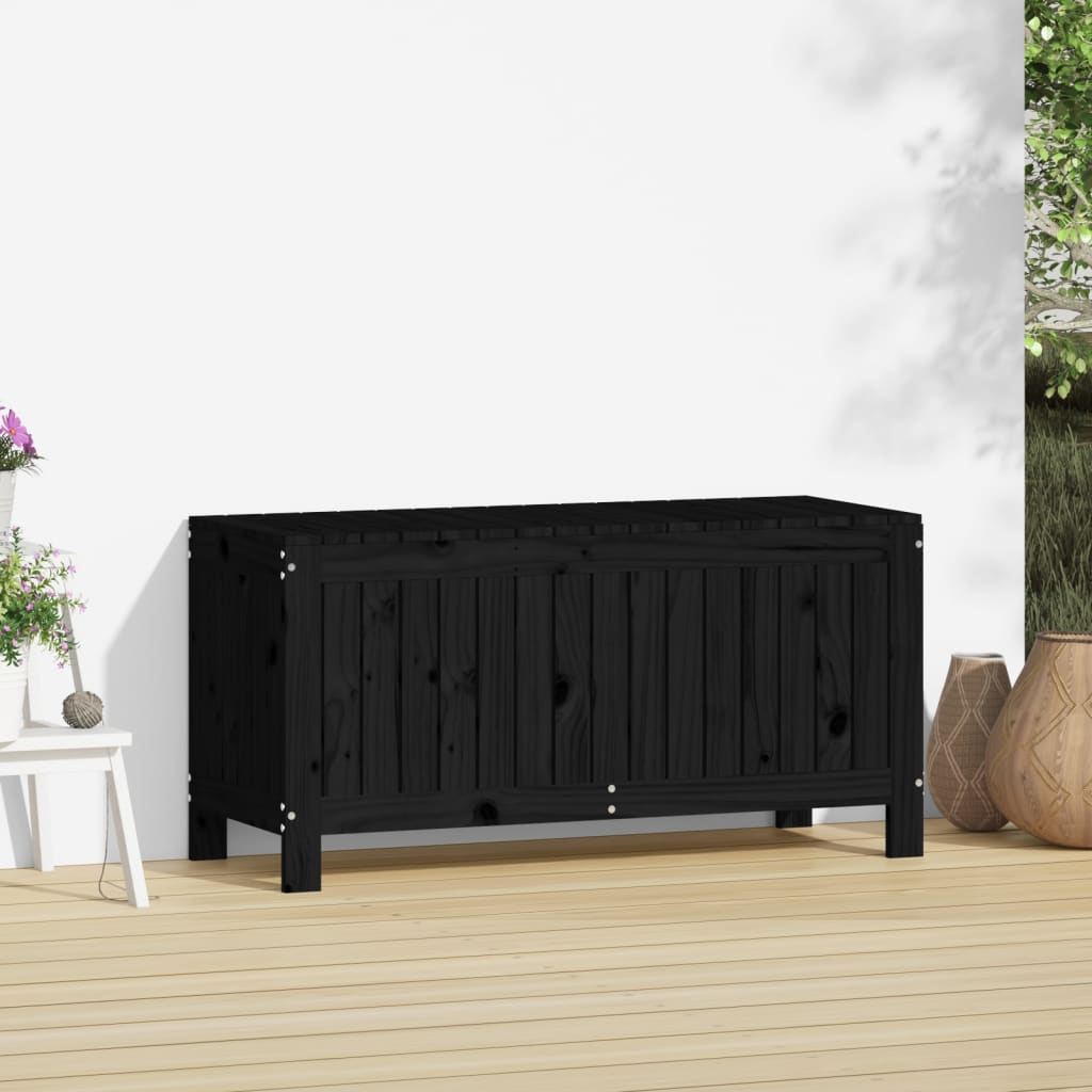 Gartentruhe Grau 76x42,5x54 cm Massivholz Kiefer