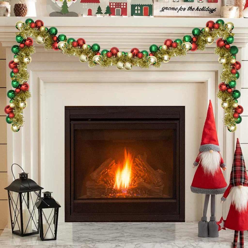 Weihnachtskugelgirlande Schwarz 186 cm Polystyrol