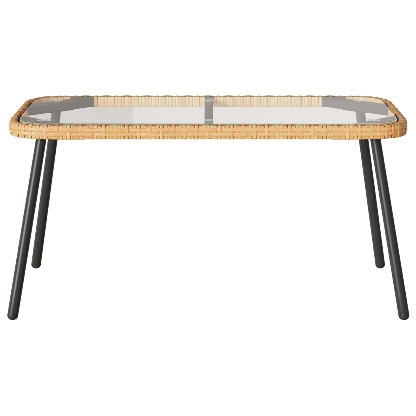 Couchtisch Schwarz 90 x 45 x 43 cm Poly-Rattan