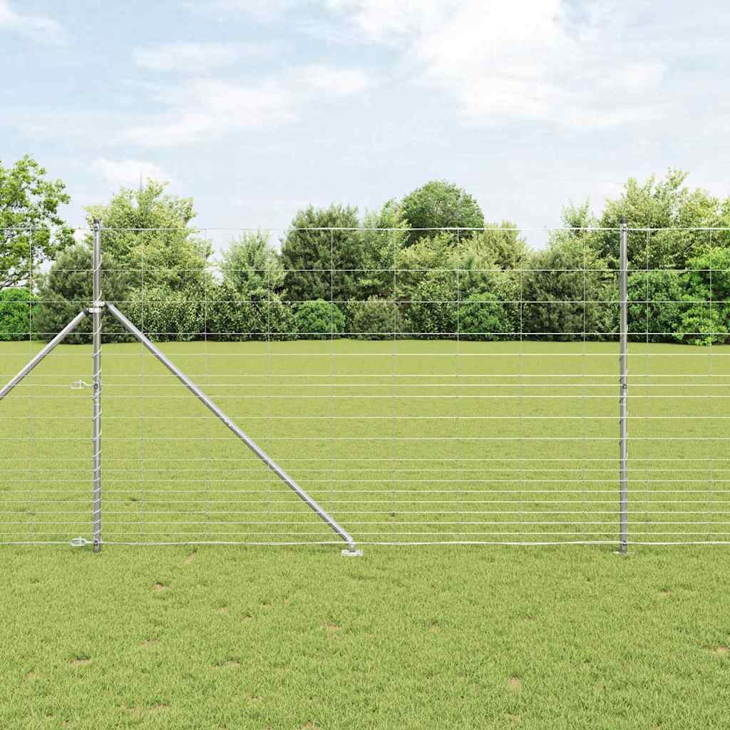Ground Fix Geschweißter Drahtzaun 25 x 0,8 m Silber Netz