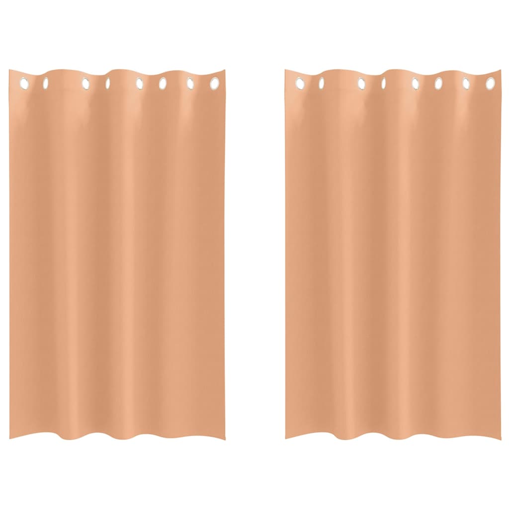 Verdunkelungs-Vorhänge mit Ringen 2 pcs Beige 140 x 140 cm