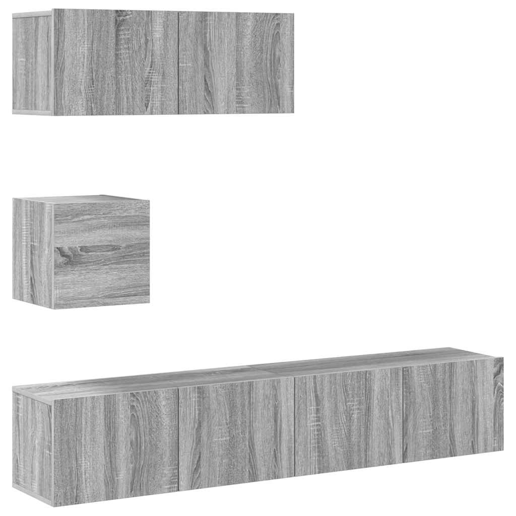 4-tlg. TV-Schrank-Set Sonoma-Eiche Holzwerkstoff