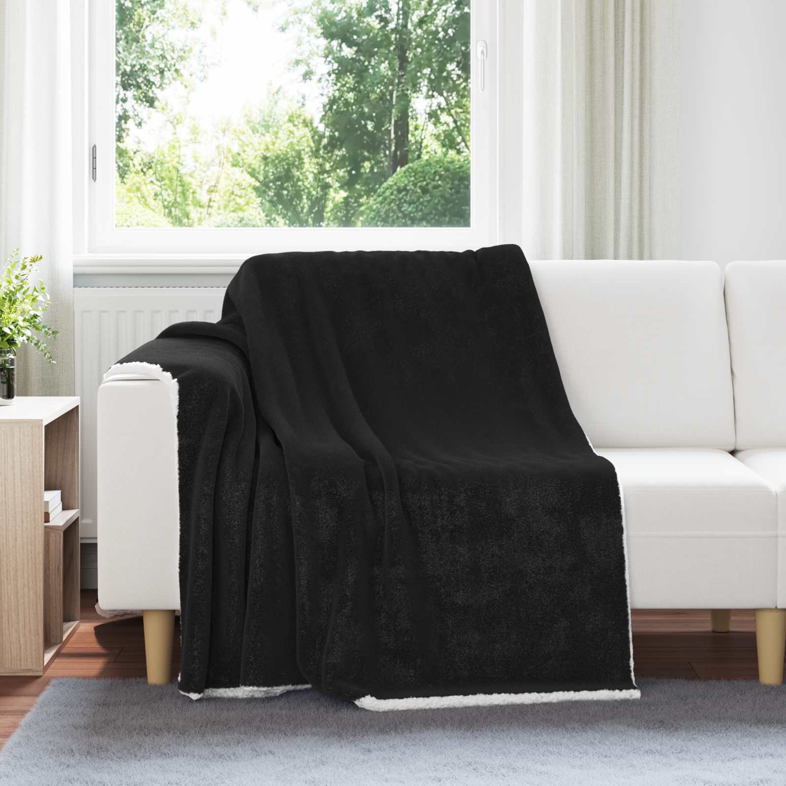 Überwurfdecke Beige 130 x 150 cm Fleece