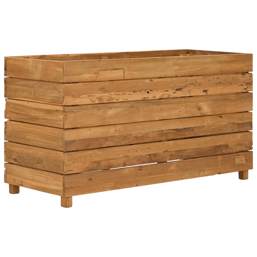 Hochbeet 100x40x72 cm Teak Altholz und Stahl