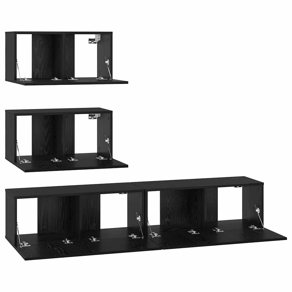4-tlg. TV-Schrank-Set Weiß Holzwerkstoff