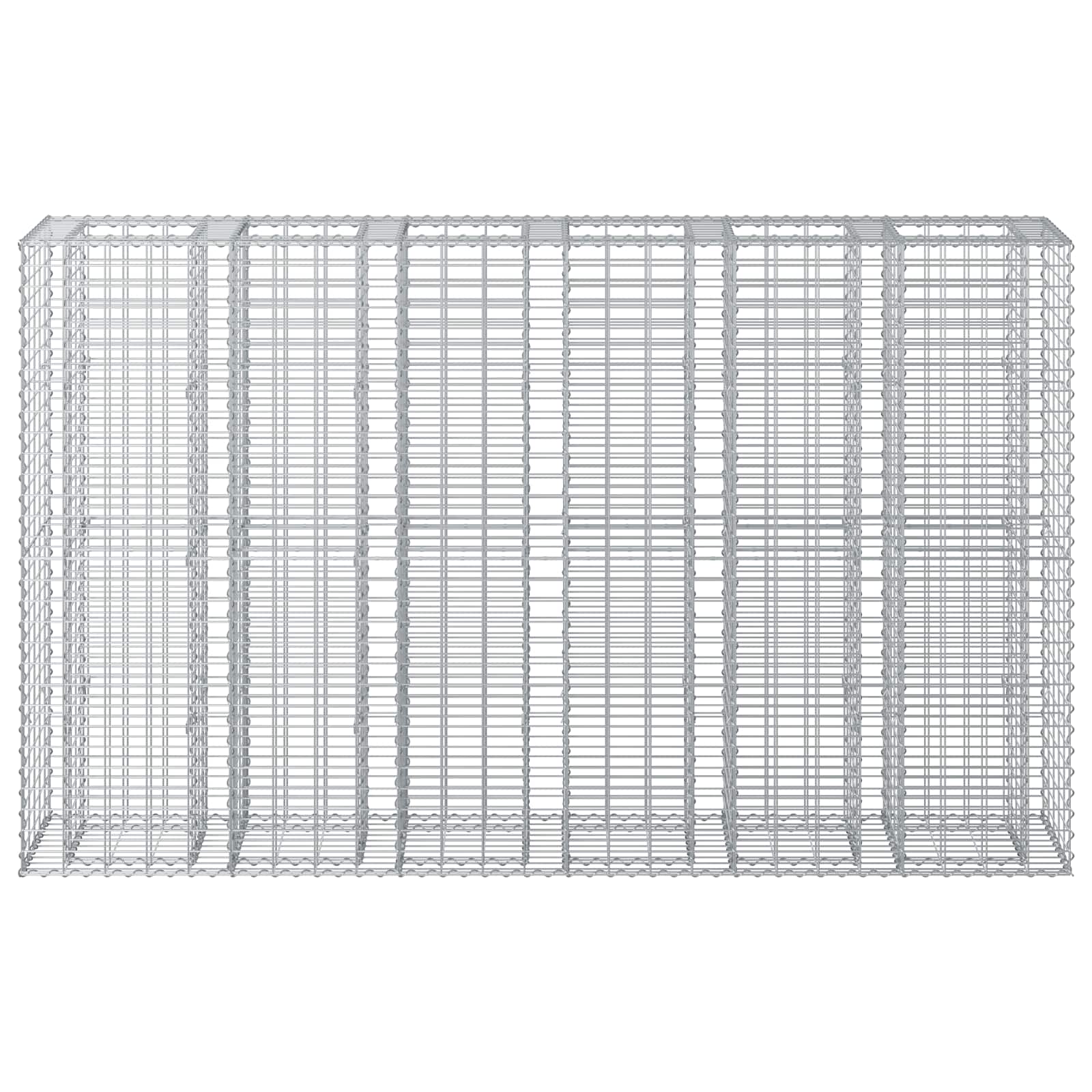 Gabionen Hochbeet 2 pcs Silber 260 x 60 x 55 cm