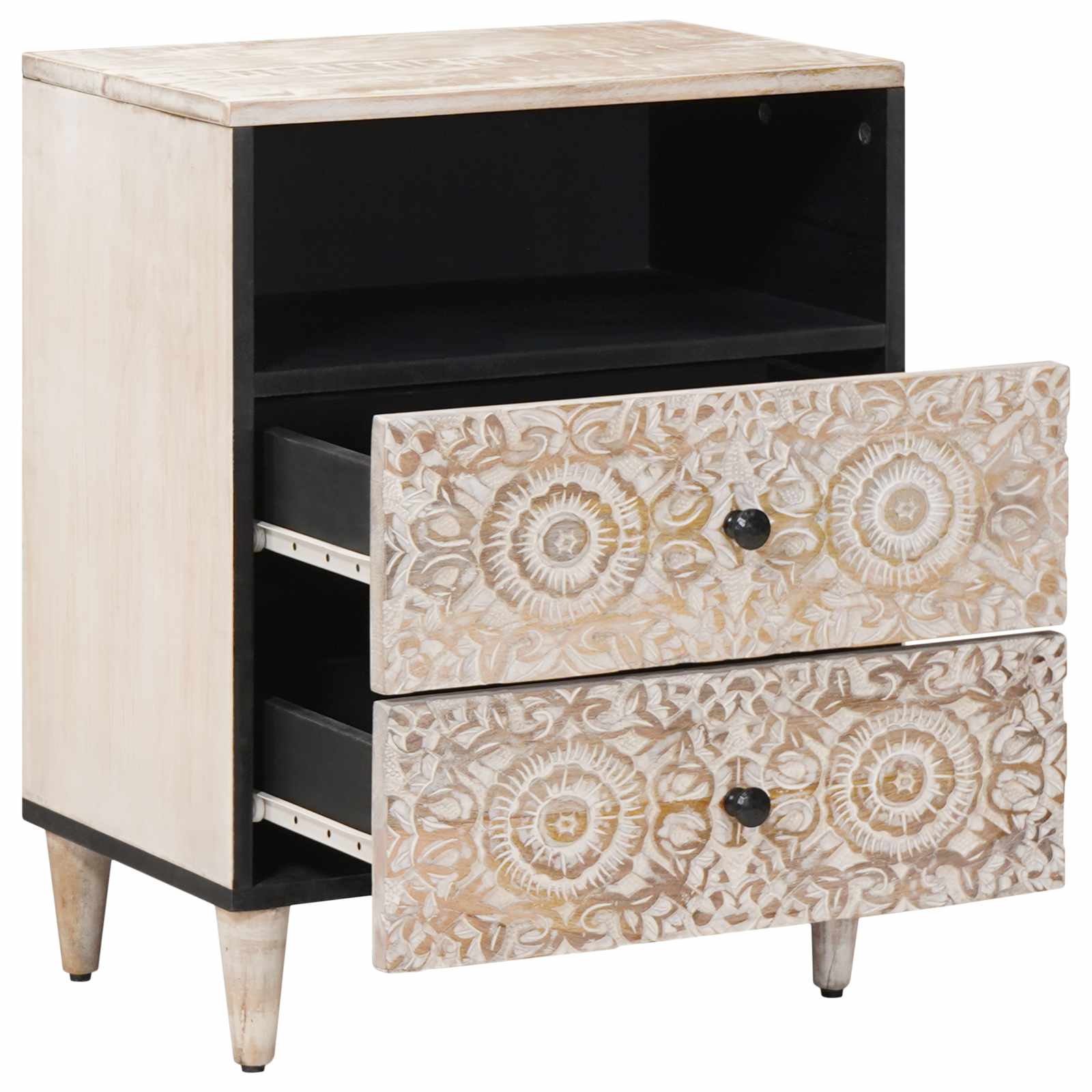 Bettkasten Braun 50 x 33 x 60 cm Massivholz Mango