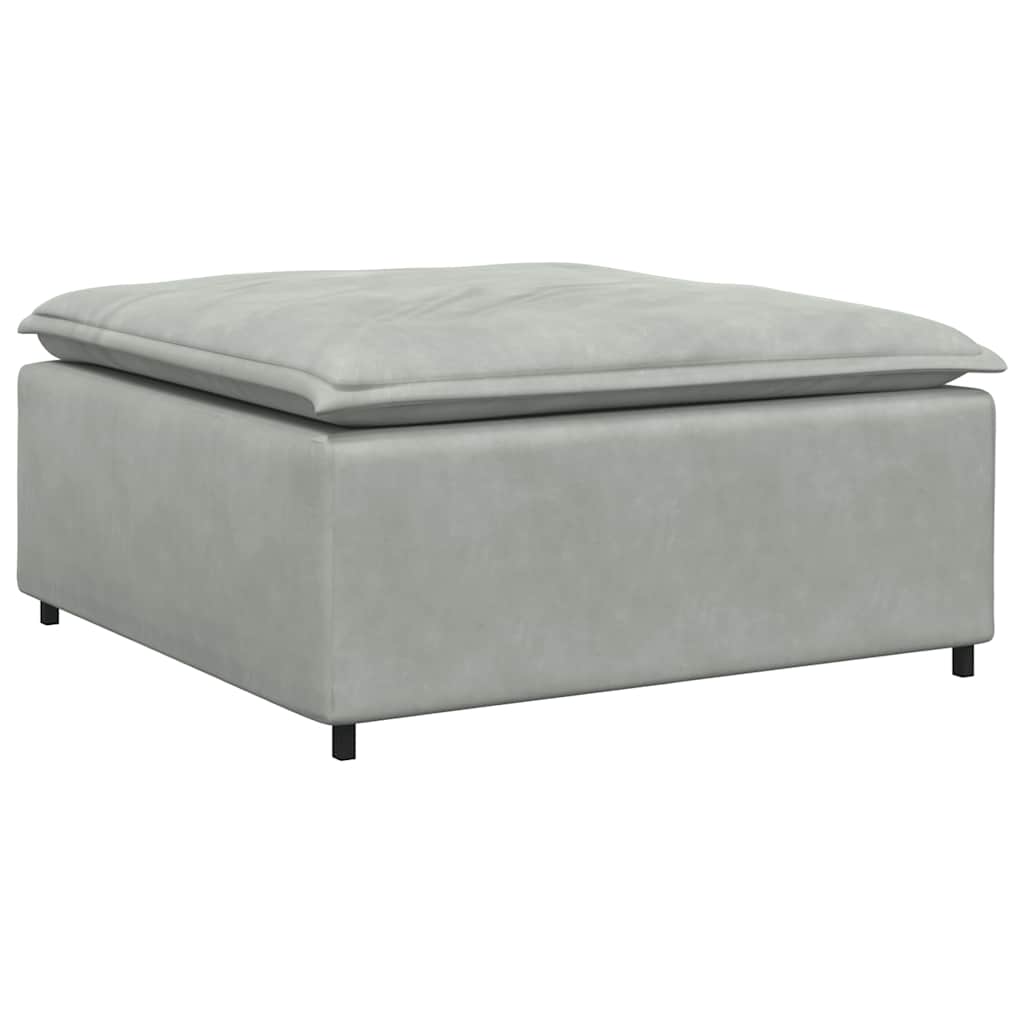 Modulares Sofa mit Fußhocker Kissen Samt Blau