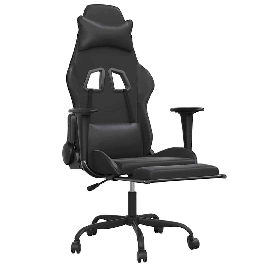 Gaming-Stuhl mit Massagefunktion Schwarz und Rot Kunstleder