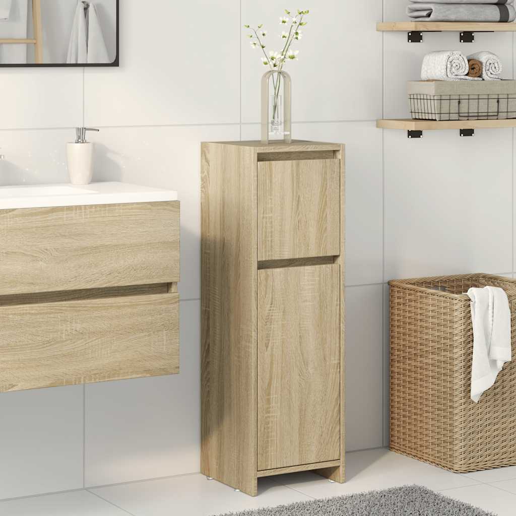 Badezimmerschrank Weiß 30x30x95 cm Holzwerkstoff